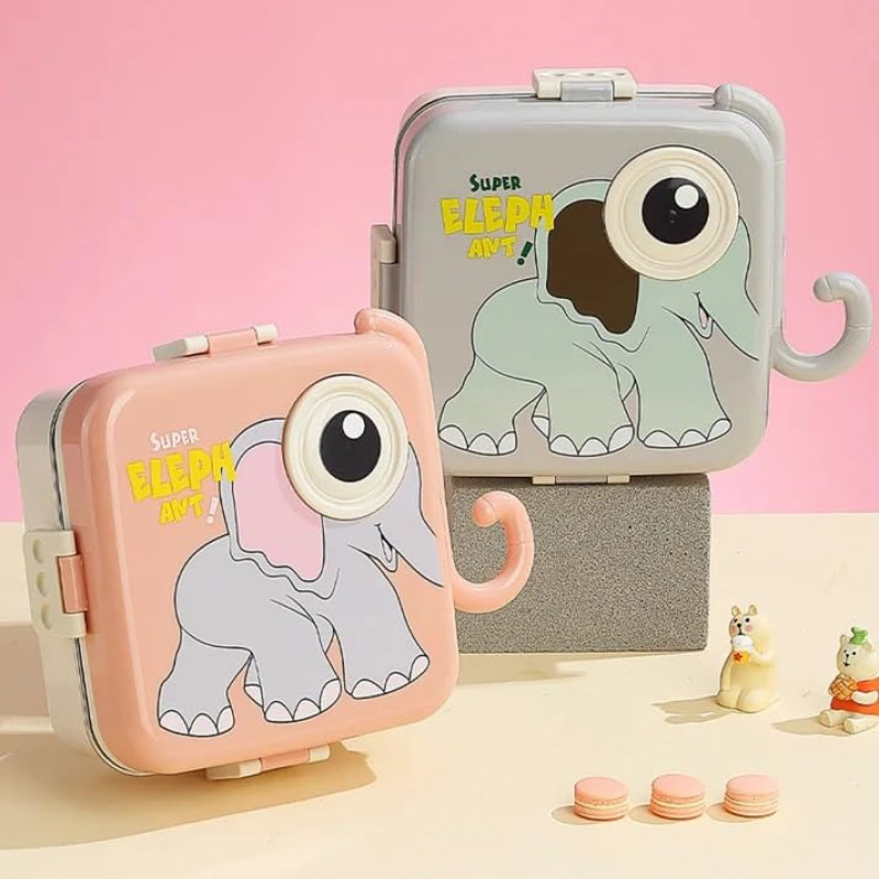 Super Elephant Cartoon Lunch Box With Compartments – Kids’ Lunch Solution