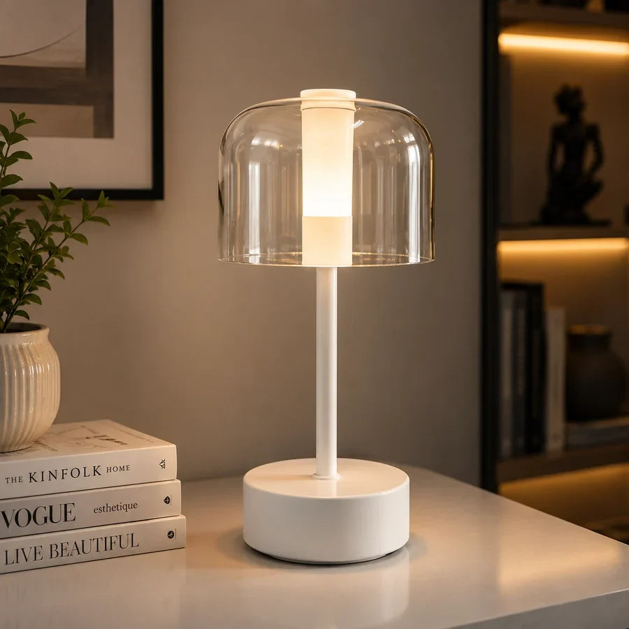 Pearl Glow Glass Table Lamp