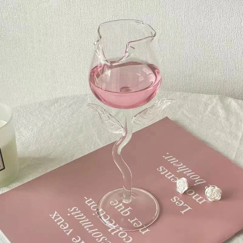 Rose Flower Shaped Glass