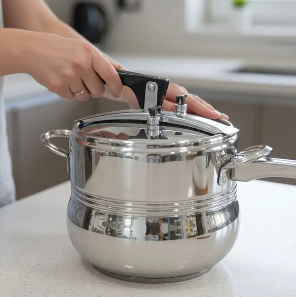 O.M.S Premium Stainless Steel Pressure Cooker – Induction Base