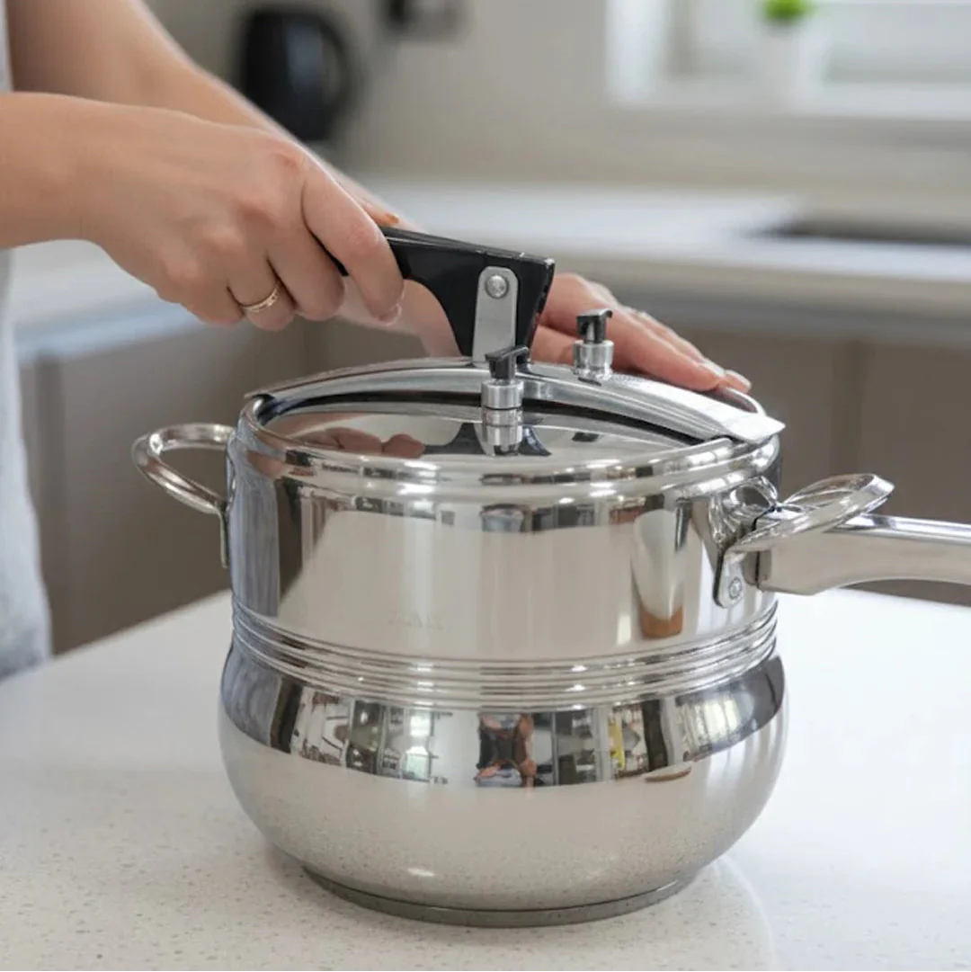 O.M.S Premium Stainless Steel Pressure Cooker – Induction Base