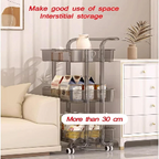 3 Layer Rolling Carts With Wheels