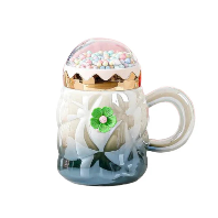 Modern Pearl Glaze Coffee Mug With Lid