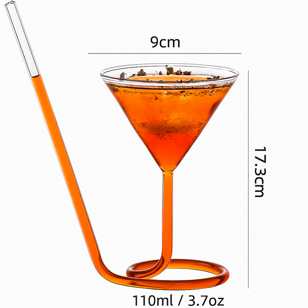 Spiral Straw Cocktail Glass