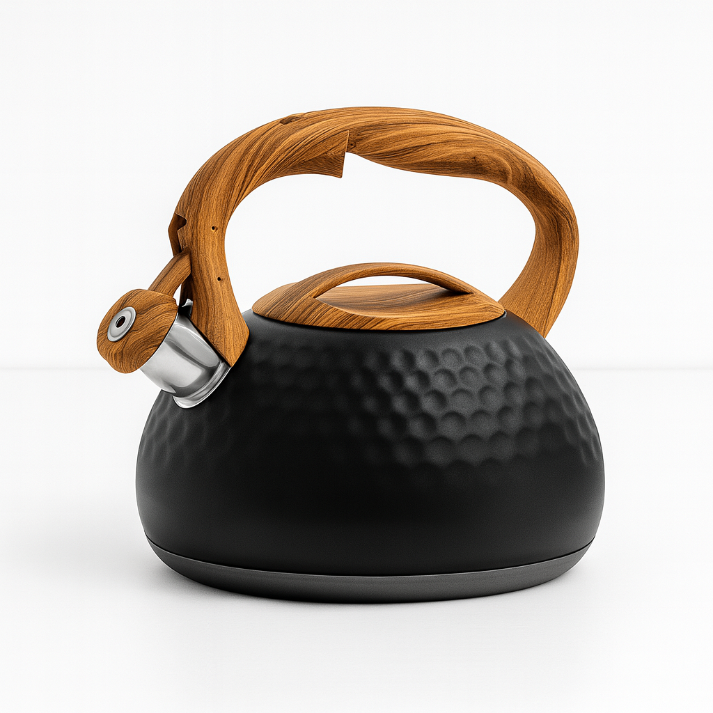 HausRoland Black Textured Whistling Kettle