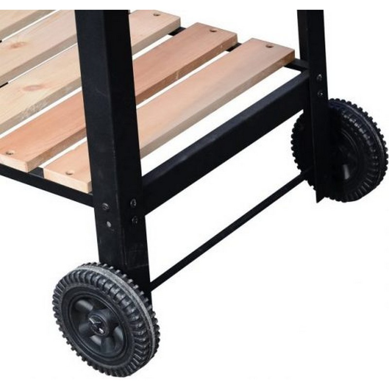 Portable Outdoor BBQ Grill Charcoal Grill Rack Smoker With Wheels