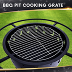 Round Bonfire Wood Burning Patio & Backyard Firepit For Cooking BBQ Grill