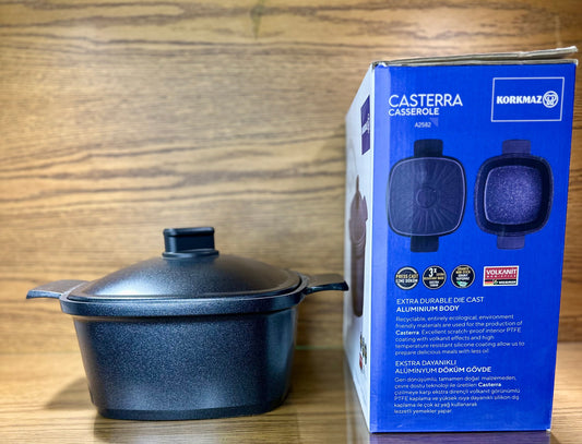 KORKMAZ Square Cast Iron Casserole 24 x 24 x 11.5 cm “Casterra”