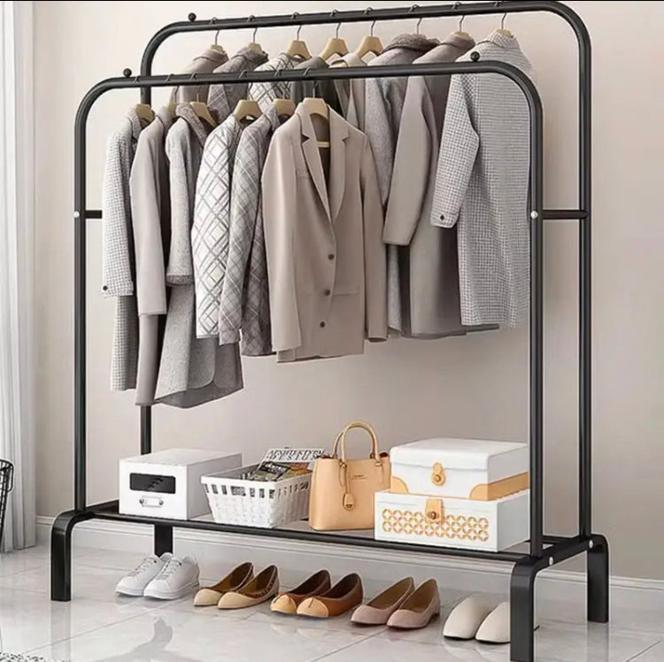 Dual-Row Versatile Wardorbe, Clothes Hanger Coat Rack