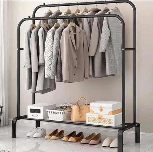 Dual-Row Versatile Wardorbe, Clothes Hanger Coat Rack