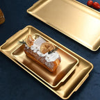 Stainless Steel Rectangular Tray Gold (32 x 16 cm)