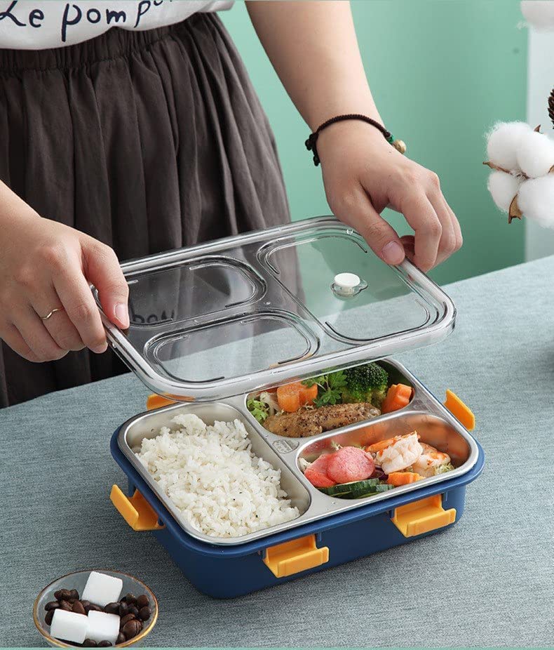 3 Compartment Stainless Steel Insulated Perfect Lunch Box
