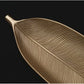 Leaf Shape Wooden Golden Tray - Fruit Bowl Wooden Storage Tray