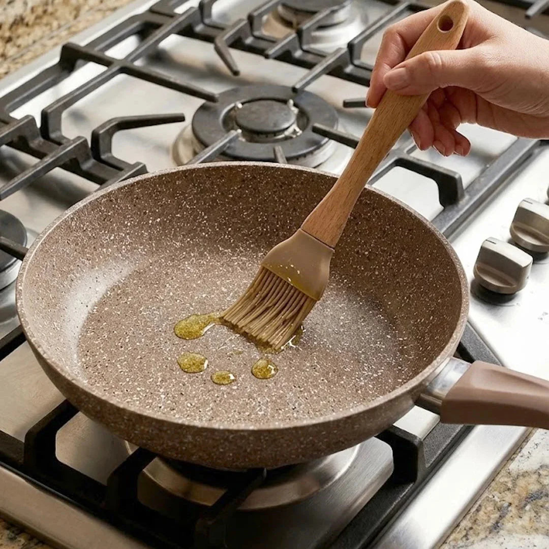 O.M.S Premium Granite Non-Stick Fry Pan - Brown