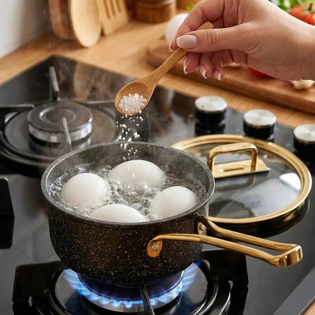 Falez Premium 9-Piece Granite Non-Stick Cookware Set - Parem Black