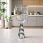Screw Champagne Goblets Glass - Silver - Set of 6