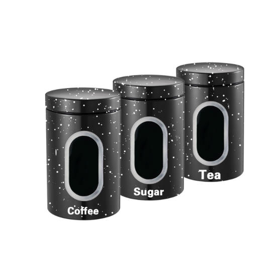 HausRoland Modern Speckled Container Set - Black