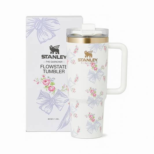 The Floral Quencher H2.0 FlowState™ Tumbler | 40 OZ | Beaux Blue