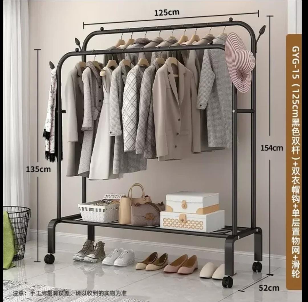 Dual-Row Versatile Wardorbe, Clothes Hanger Coat Rack