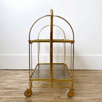 Modern Gold Folding Bar Cart Trolly