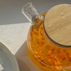 Borosilicate Glass Kettle With Wooden Lid