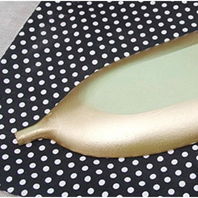 Leaf Shape Wooden Golden Tray