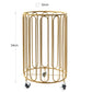 Electroplated Modern Round Metal Laundry Basket With Wheels