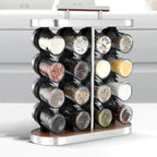 Stainless Steel Condiment Set Spice Jar Rack 16 Pcs