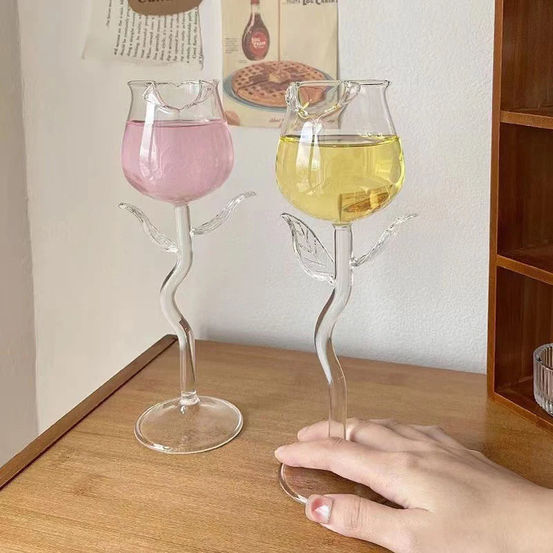 Rose Flower Shaped Glass