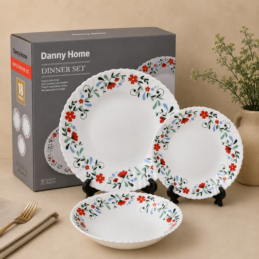 Danny Home™
Danny Home 18 Pcs Scarlet Blossom Dinner Set