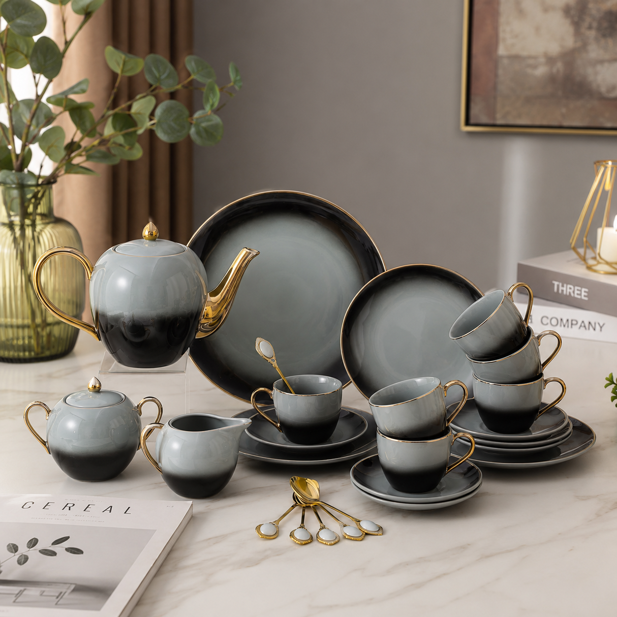 Luxe Gradient 24-Piece Tea Set