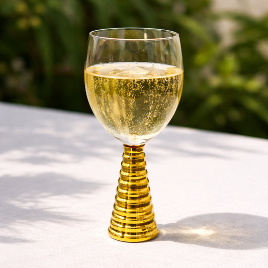 Screw Champagne Goblets Glass - Gold - Set of 6