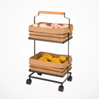 Vegetable Metal Rack With Wooden Handle