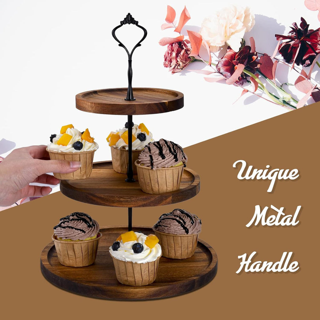 WOODEN TIERED CUPCAKE STAND