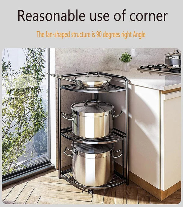 Foldable Corner Shelf With Tripod Base