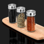 Stainless Steel Condiment Set Spice Jar Rack 16 Pcs