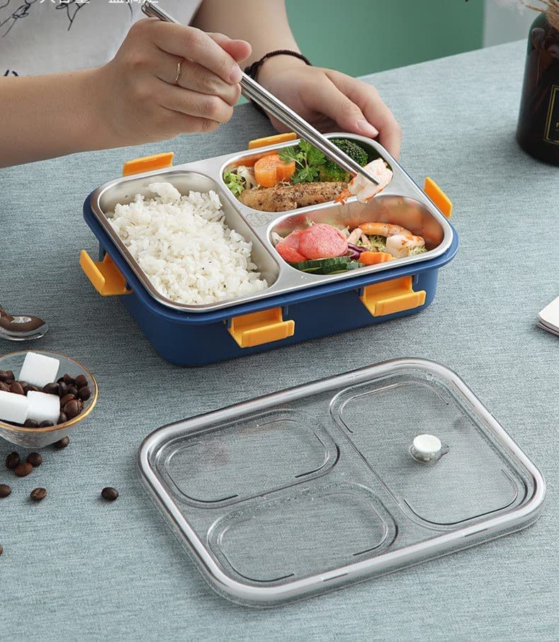 3 Compartment Stainless Steel Insulated Perfect Lunch Box