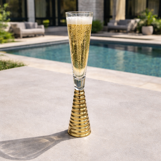 Screw Champagne Flutes Glass - Gold - Set of 6
