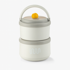 Stainless Steel 2Pcs Lunch Box with Foldable Spoon & Handle