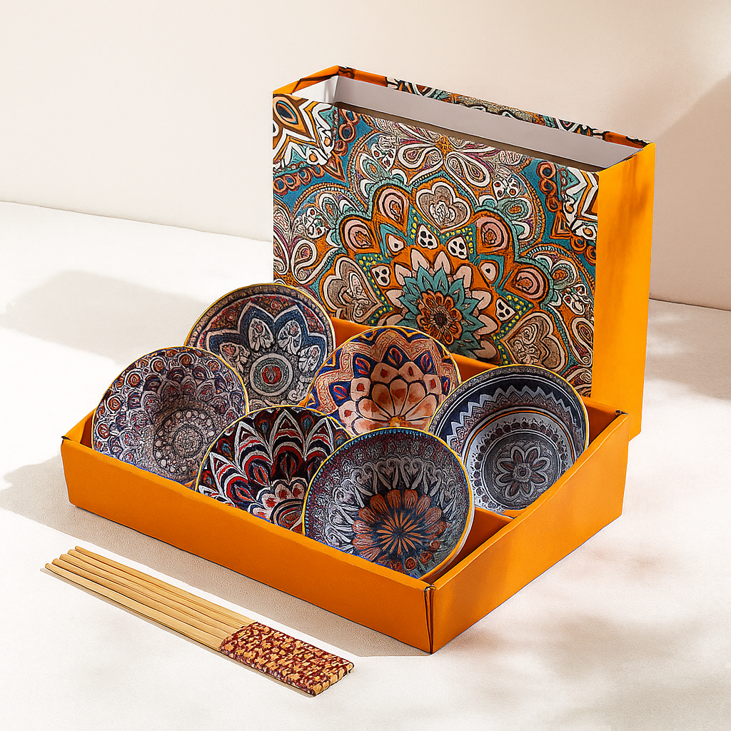 Japanese Style Ceramic Bowls - Set of 6