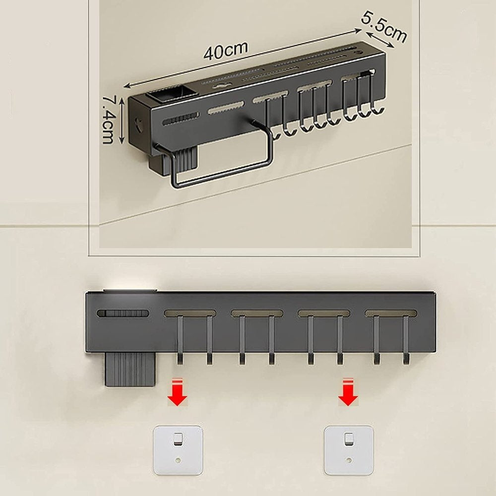 STAINLESS STEEL WALL MOUNT KNIFE HOLDER, METAL MULTI-PURPOSE