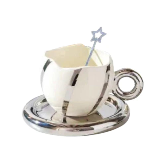 Ceramic Coffee Cup and Saucer