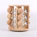 12Pcs Jars Wood Spice Rack