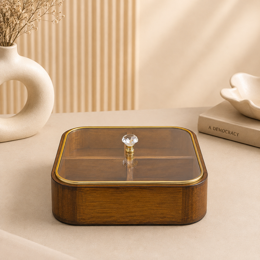 Luxury Wooden Glass Dry Fruit Box