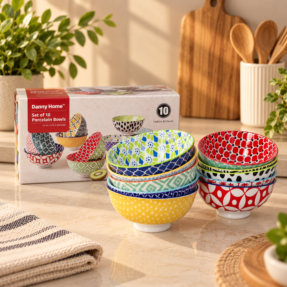 Danny Home 4.75″ Dinner Bowl 10-Piece Set