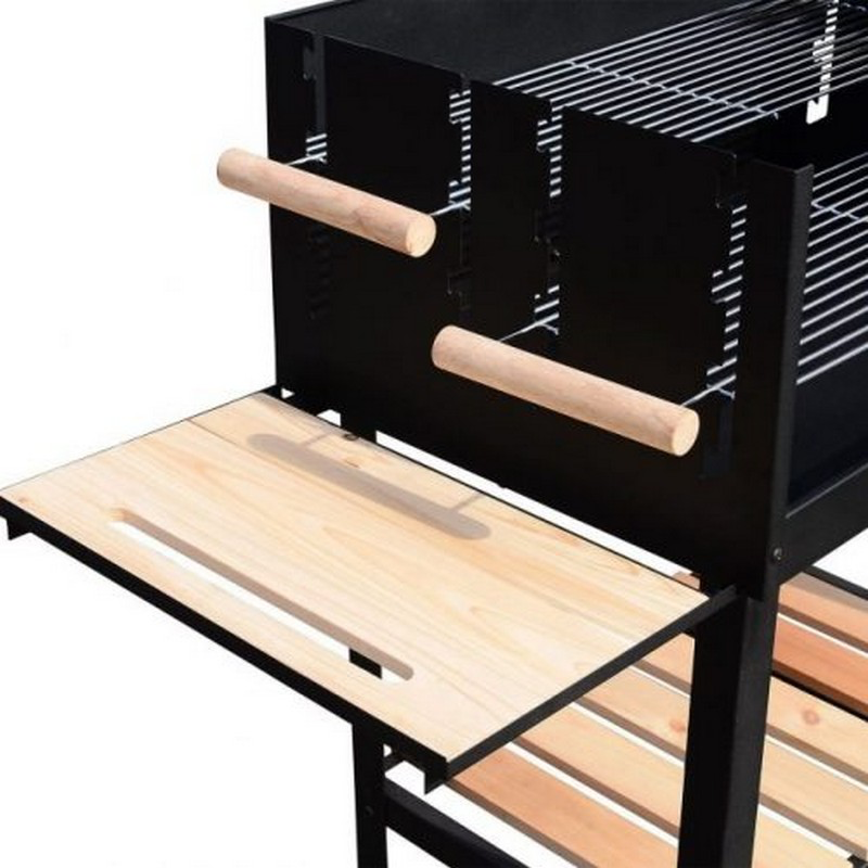 Portable Outdoor BBQ Grill Charcoal Grill Rack Smoker With Wheels