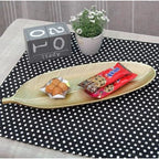 Leaf Shape Wooden Golden Tray
