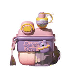 Water Bottle for Children Double Drinking Bottle with Straw