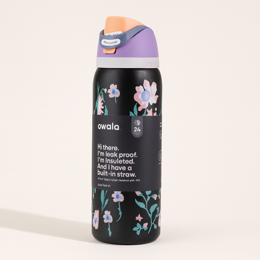 Owala UO Exclusive 32oz FreeSip Bow Water Bottle - Midnight Garden Floral