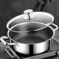 Stainless Steel Soup Pot, Wok, Non-Stick Pan With Lid, Honeycomb Hot Pot For Home, Induction Cooker, Gas Stove, Kitchen Cookware